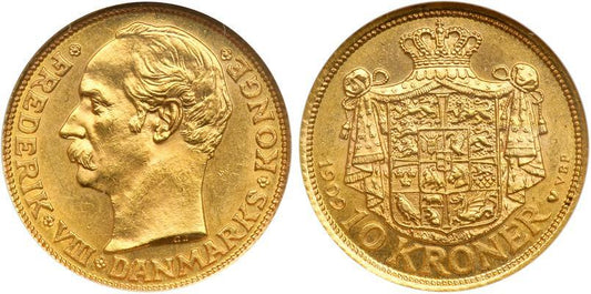 Gold 10-krone from 1909! (VAT FREE)